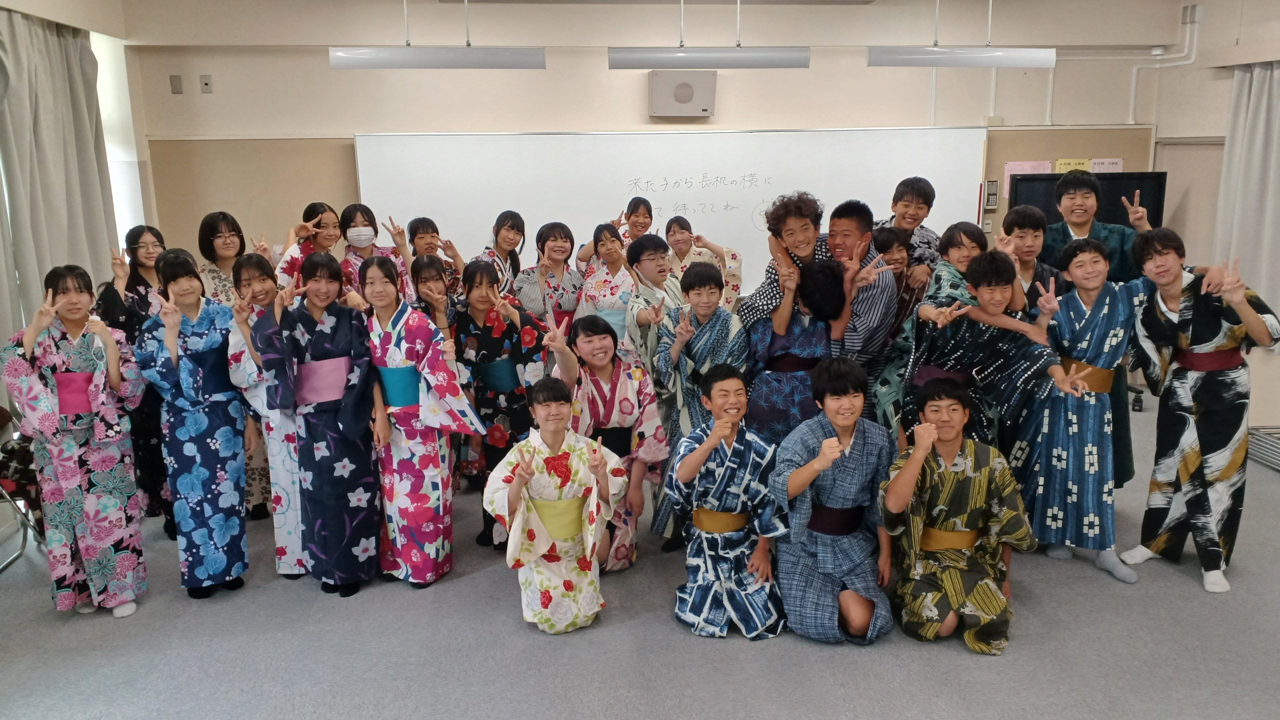 【いち瑠】北名古屋市立訓原中学校にて、「浴衣特別講座」を実施いたしました。